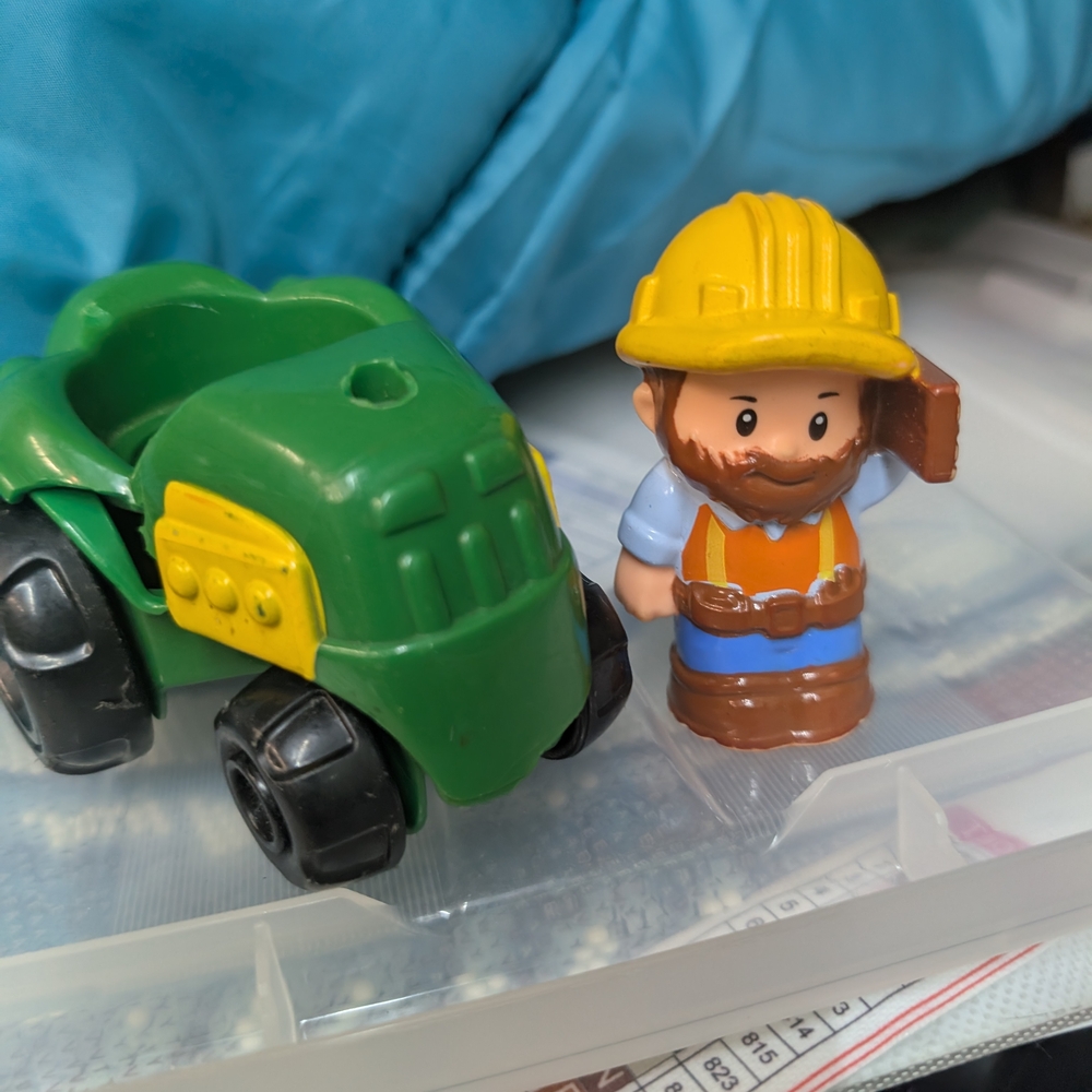 Fisher-Price Green Tractor with Construction Worker
